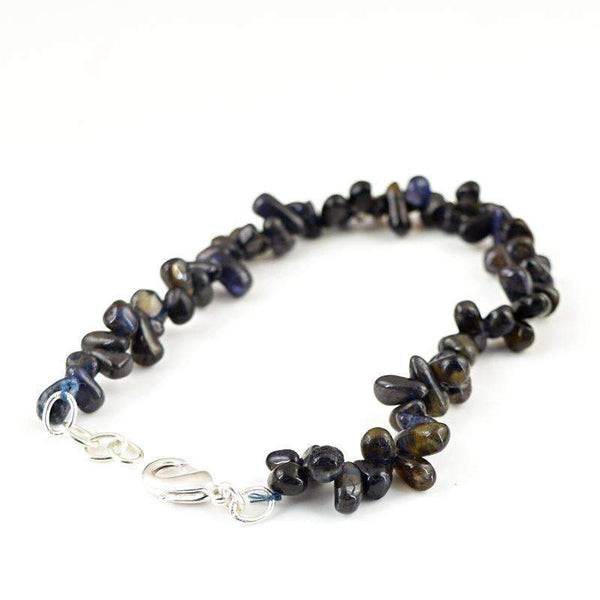 gemsmore:Exclusive Blue Tanzanite Bracelet Natural Tear Drop Beads