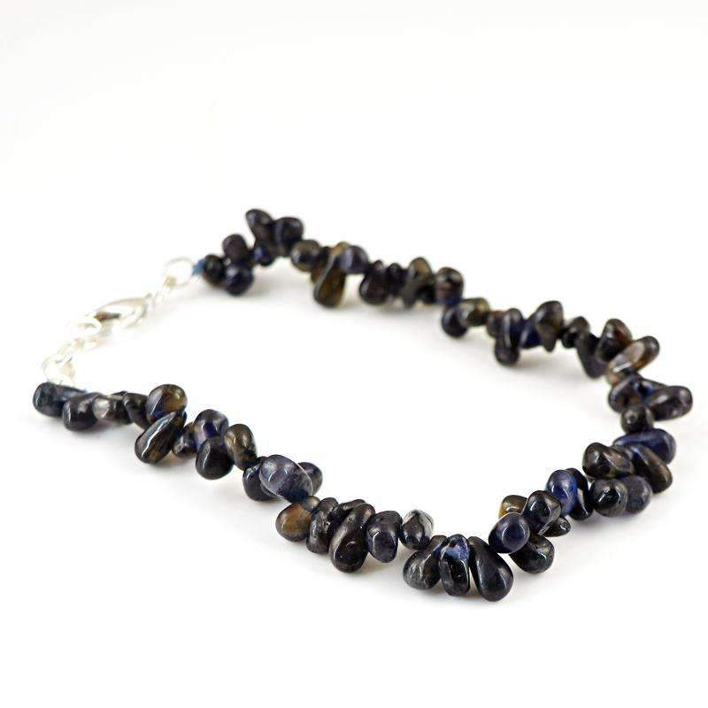 gemsmore:Exclusive Blue Tanzanite Bracelet Natural Tear Drop Beads