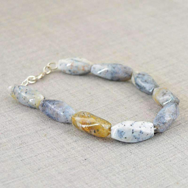 gemsmore:Exclusive Dendrite Opal Bracelet Natural Untreated Beads