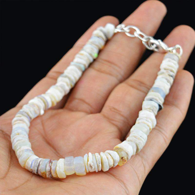 gemsmore:Exclusive Ethiopian Opal Bracelet Natural Round Beads