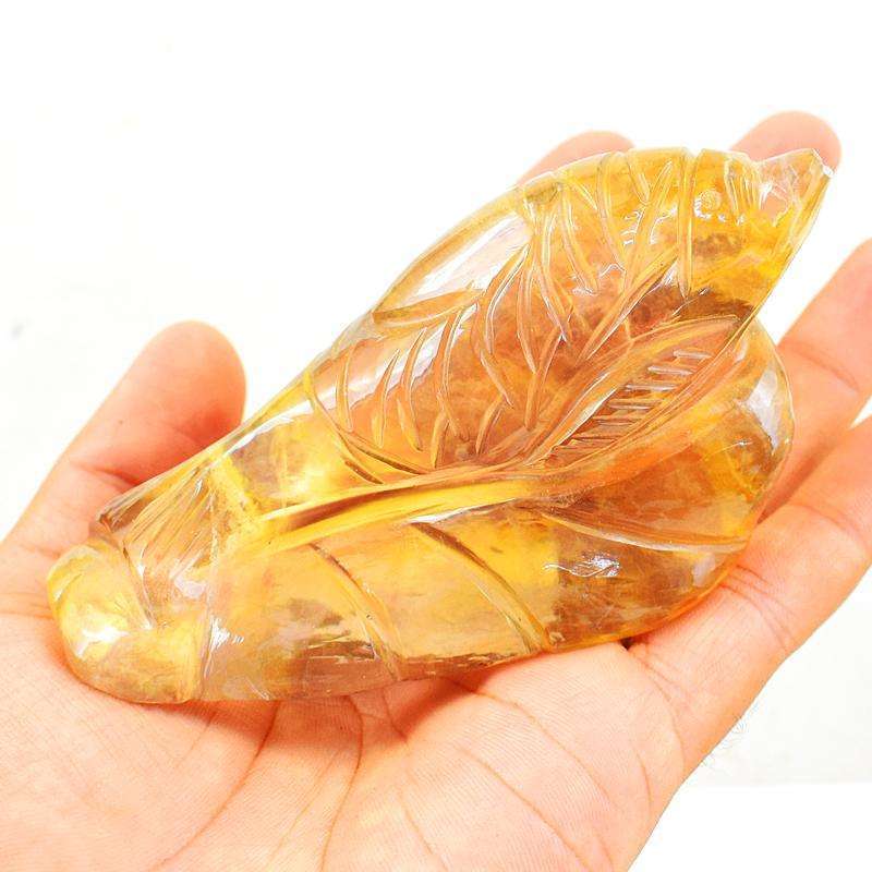 gemsmore:Exclusive Fluorite Finely Hand Carved Fish Gem