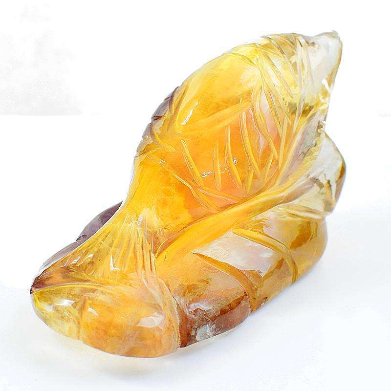 gemsmore:Exclusive Fluorite Finely Hand Carved Fish Gem