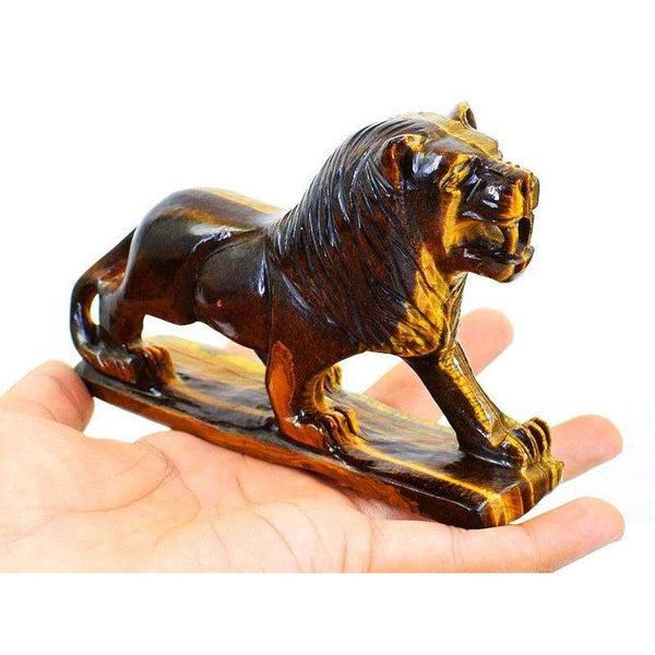 gemsmore:Exclusive Golden Tiger Eye Hand Carved Tiger