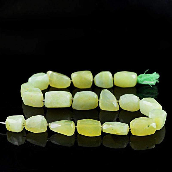 gemsmore:Exclusive Green Aquamarine Beads Strand Natural Faceted Drilled