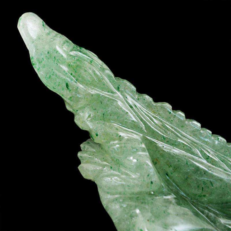 gemsmore:Exclusive Green Aquamarine Carved Crocodile On Rock