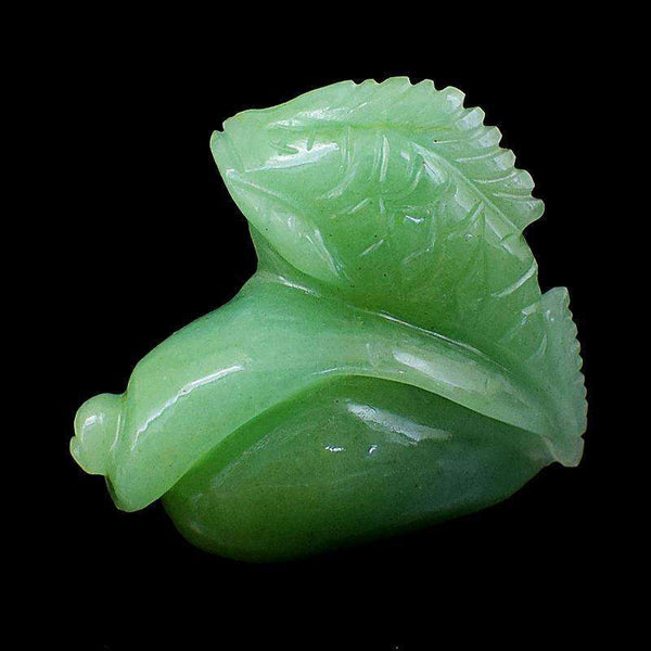 gemsmore:Exclusive Green Aventurine Hand Carved Fish on Conch