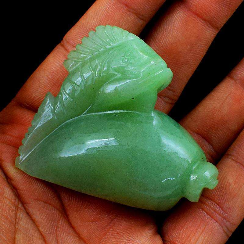 gemsmore:Exclusive Green Aventurine Hand Carved Fish on Conch
