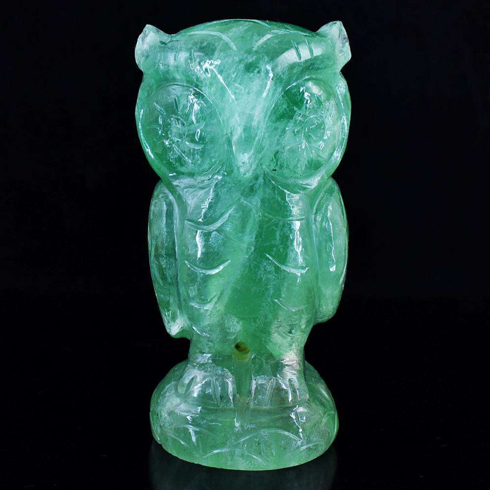 gemsmore:Exclusive Green Fluorite Hand Carved Owl
