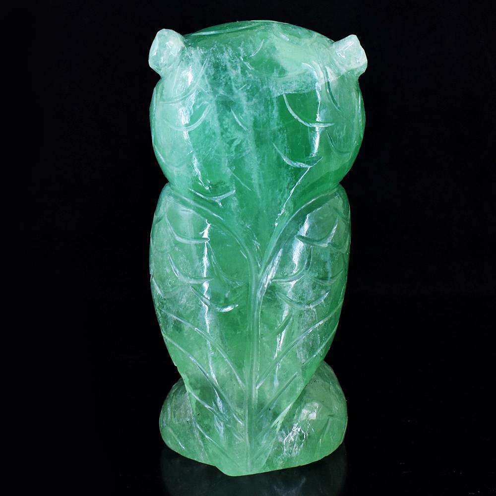 gemsmore:Exclusive Green Fluorite Hand Carved Owl