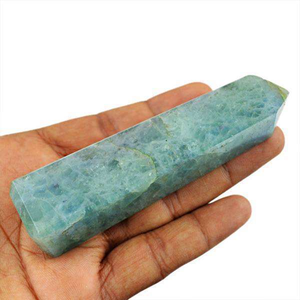 gemsmore:Exclusive Green Fluorite Hand Carved Reiki Healing Point