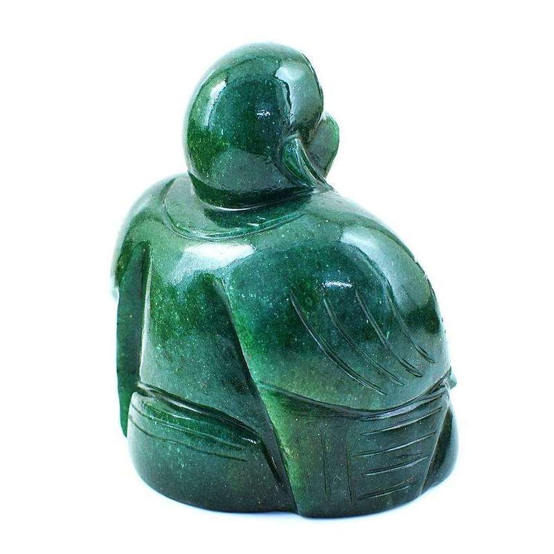 gemsmore:Exclusive Green Jade Gemstone Hand Carved Laughing Buddha