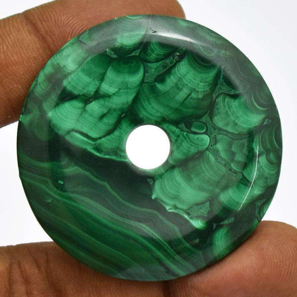 gemsmore:Exclusive Green Malachite Carved Button