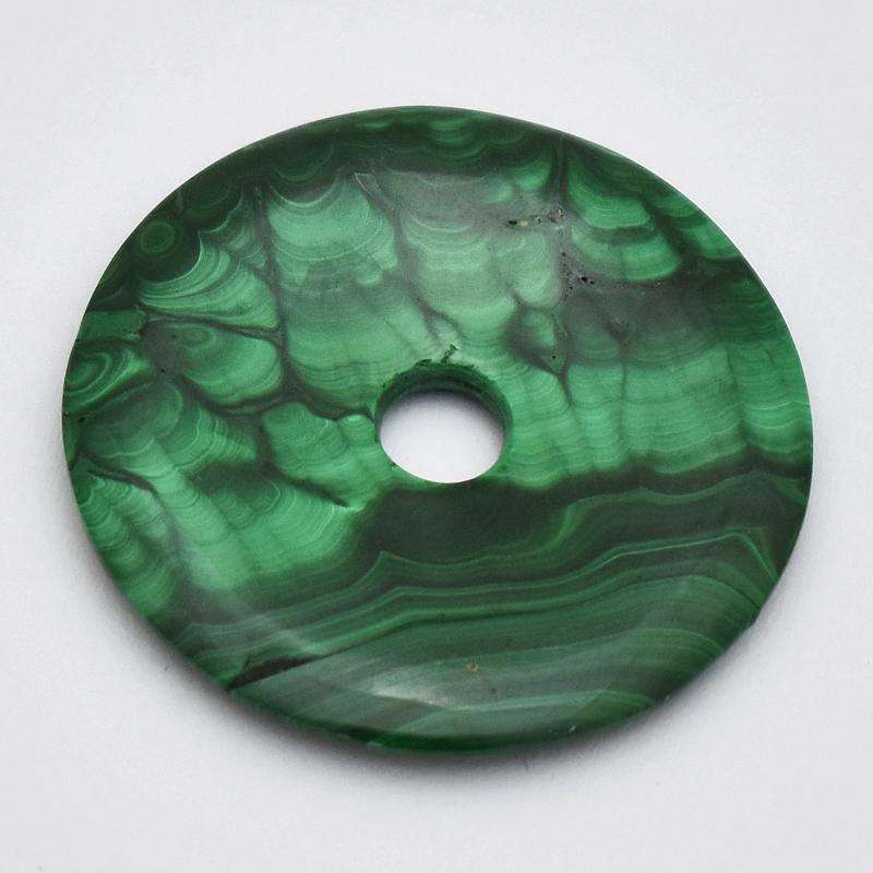 gemsmore:Exclusive Green Malachite Carved Button