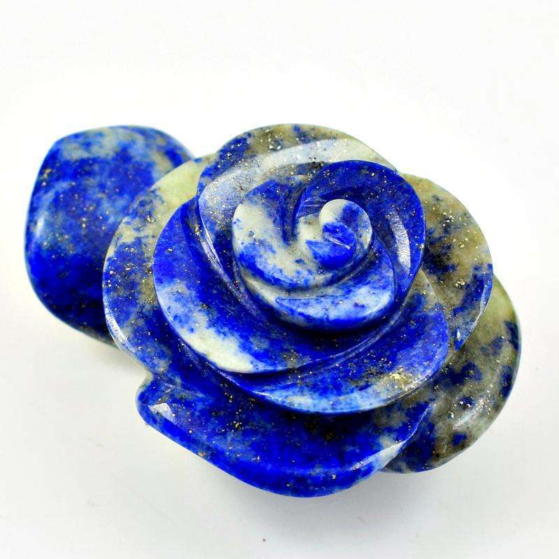 gemsmore:Exclusive Hand Carved Blue Lapis Lazuli Rose