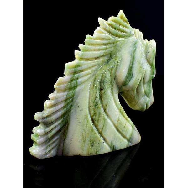 gemsmore:Exclusive Hand Carved Cheetah Jasper Horse Burst