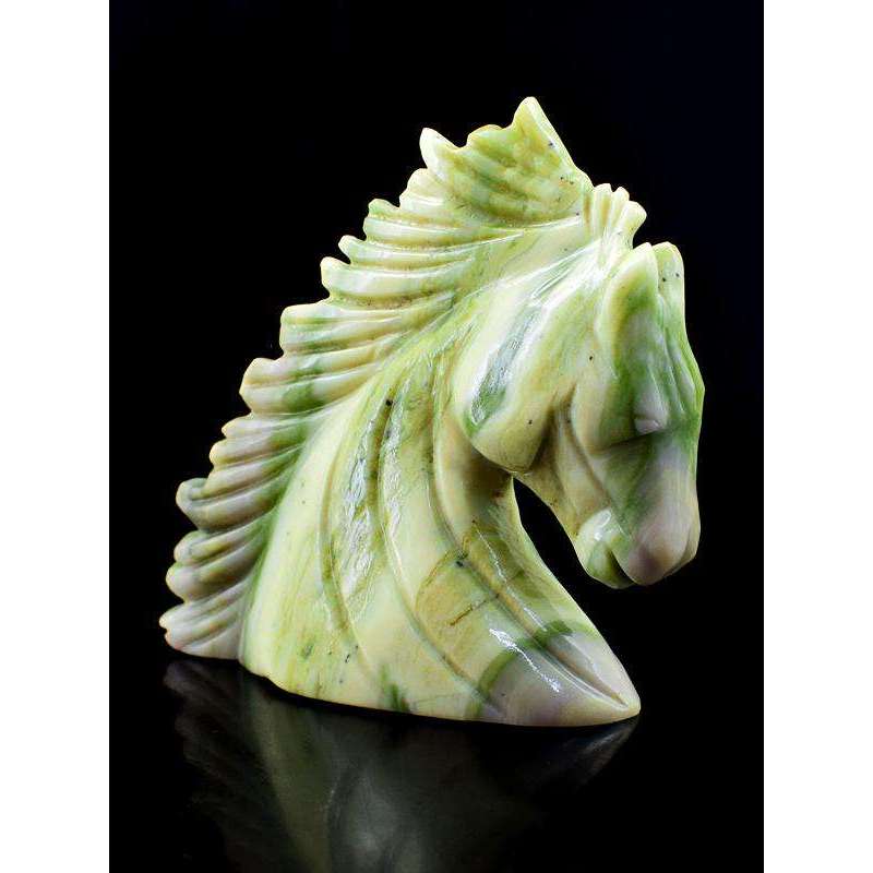 gemsmore:Exclusive Hand Carved Cheetah Jasper Horse Burst
