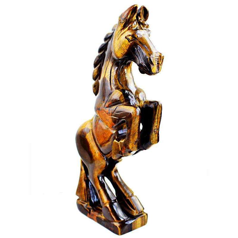 gemsmore:Exclusive Hand Carved Golden Tiger Eye Horse Carving