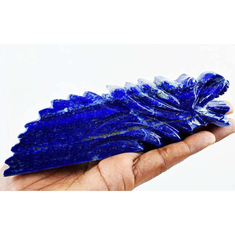 gemsmore:Exclusive Hand Carved Lapis Lazuli Hand Dragon Gemstone