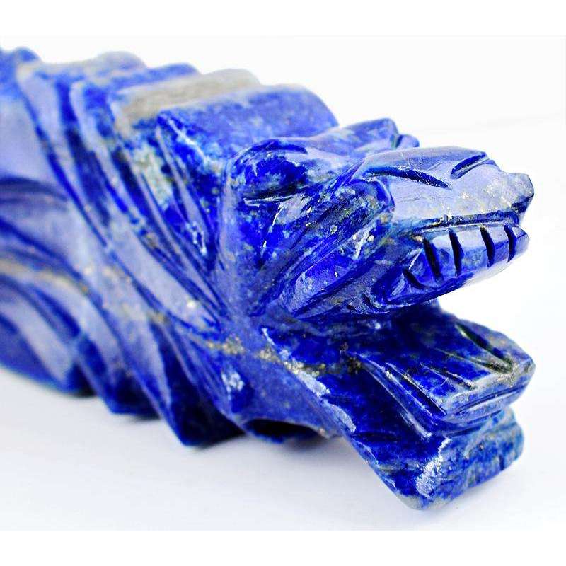 gemsmore:Exclusive Hand Carved Lapis Lazuli Hand Dragon Gemstone