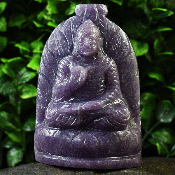 gemsmore:Exclusive Hand Carved Lepidolite Lord Buddha Statue