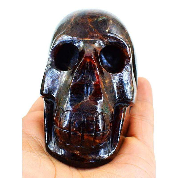 gemsmore:Exclusive Hand Carved Red Garnet Skull