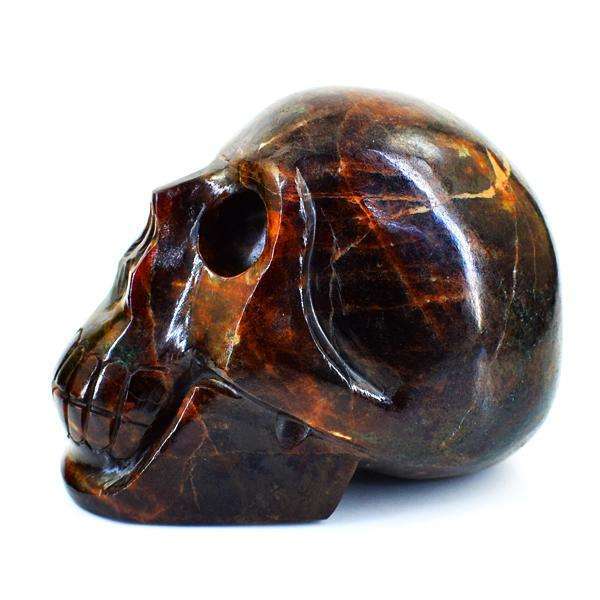 gemsmore:Exclusive Hand Carved Red Garnet Skull