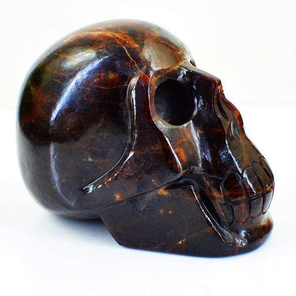 gemsmore:Exclusive Hand Carved Red Garnet Skull