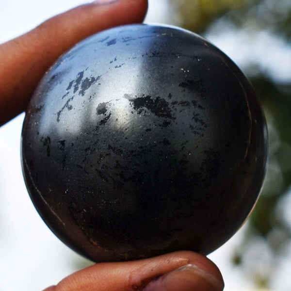 gemsmore:Exclusive  Hematite  Hand Carved  Healing Crystal Sphere