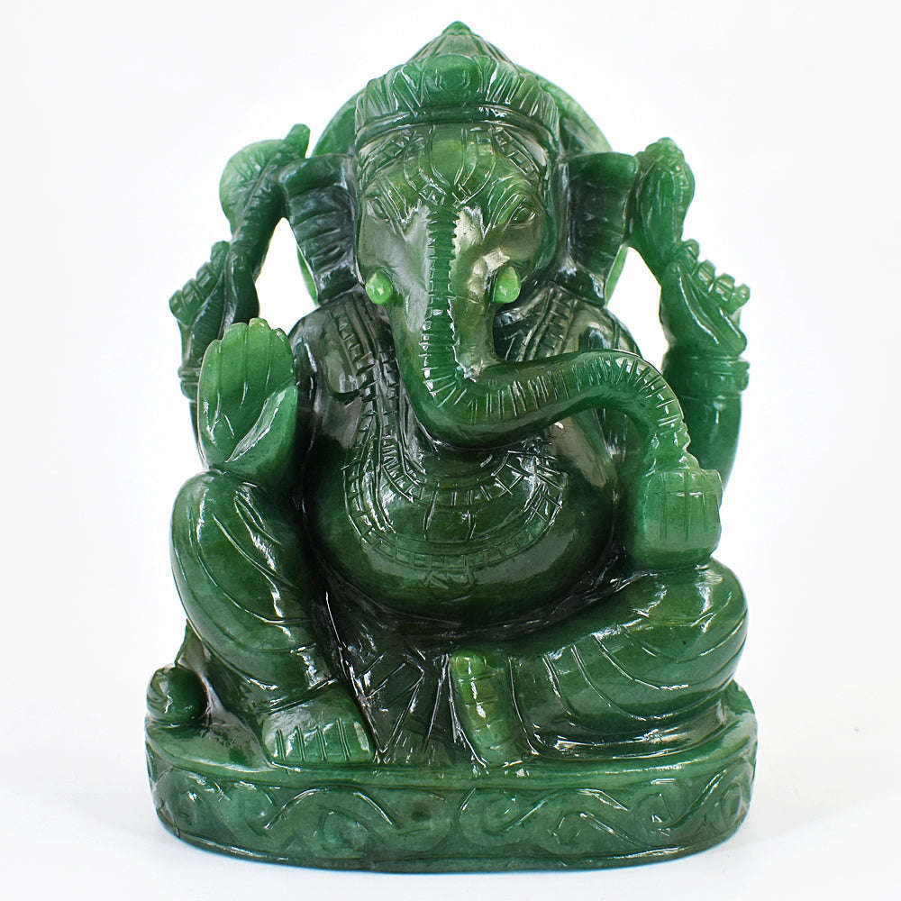 gemsmore:Exclusive Jade Hand Carved Lord Ganesha