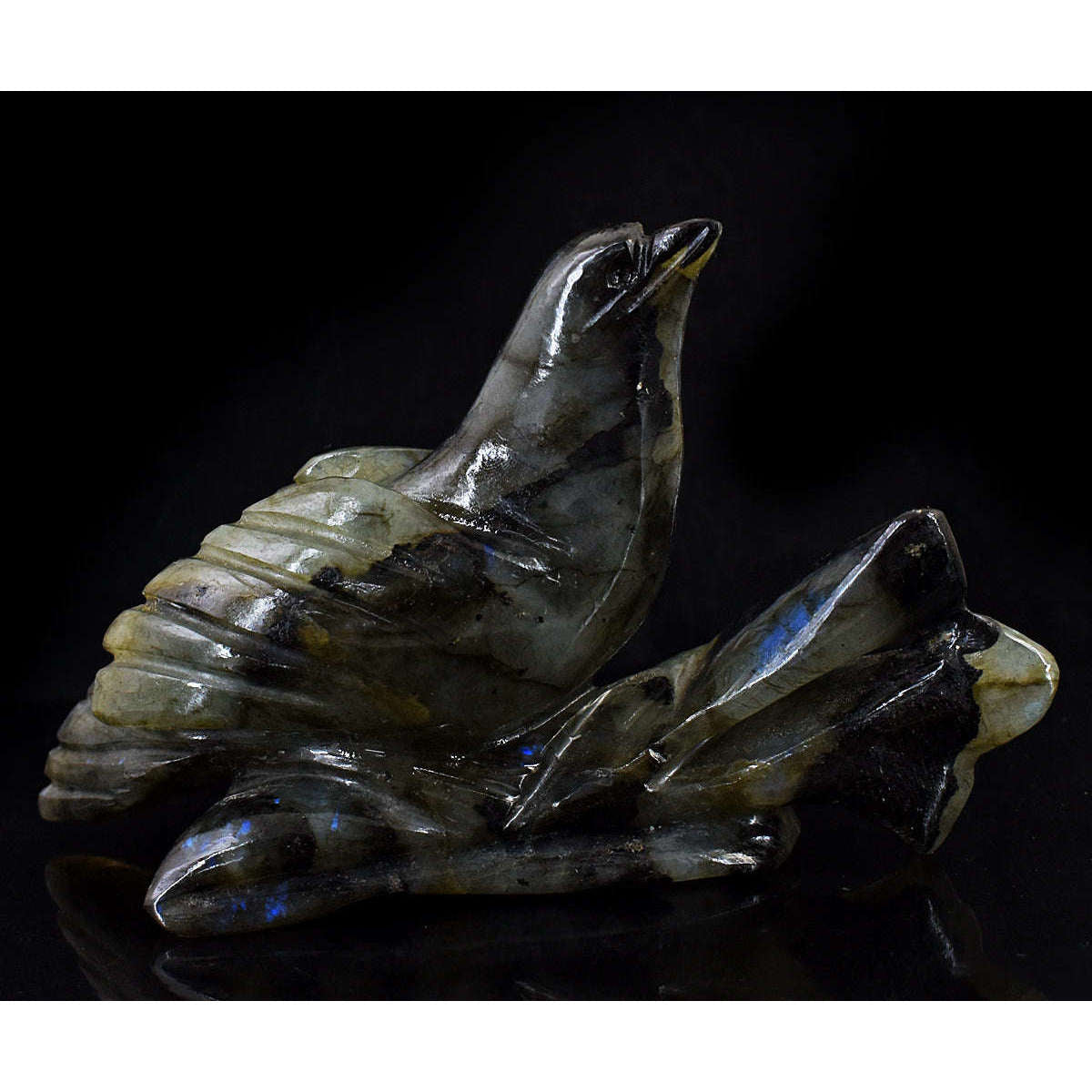 gemsmore:Exclusive Labradorite Hand Carved Genuine Crystal Bird