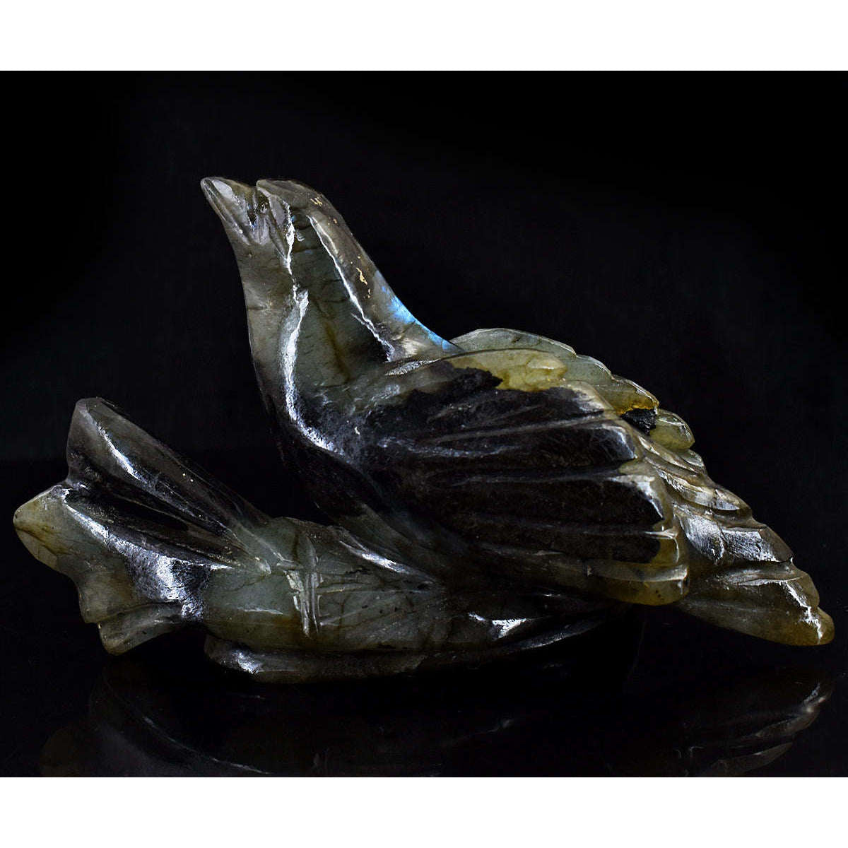 gemsmore:Exclusive Labradorite Hand Carved Genuine Crystal Bird