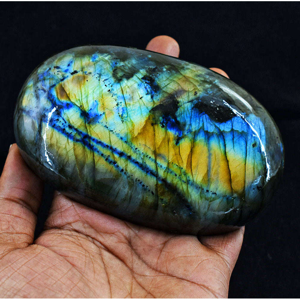 gemsmore:Exclusive Labradorite Hand Carved Genuine Crystal Gemstone Carving Cabochon