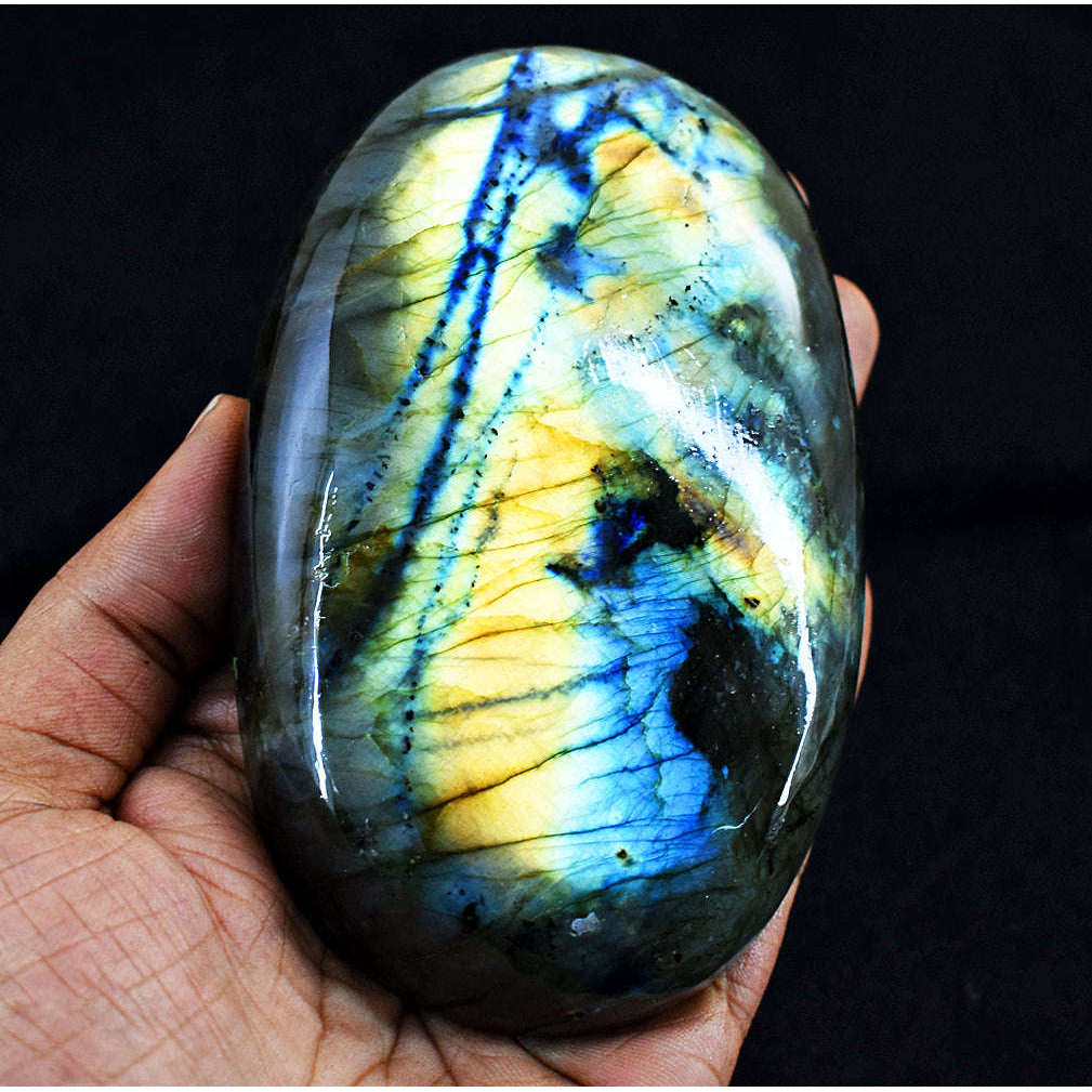 gemsmore:Exclusive Labradorite Hand Carved Genuine Crystal Gemstone Carving Cabochon