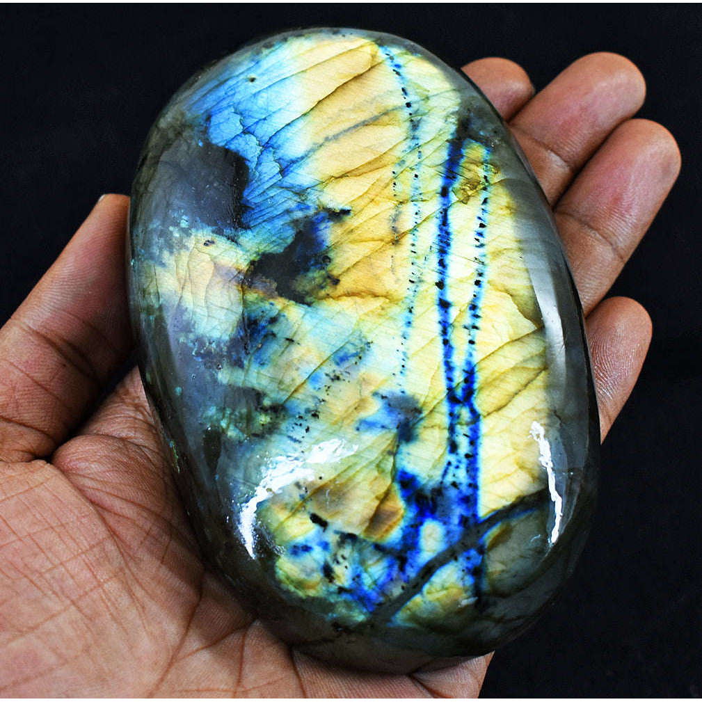 gemsmore:Exclusive Labradorite Hand Carved Genuine Crystal Gemstone Carving Cabochon