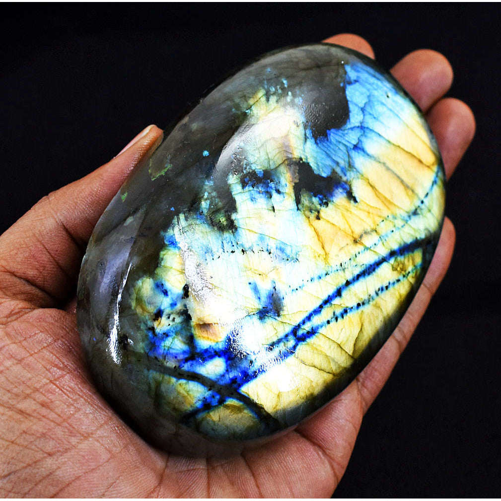 gemsmore:Exclusive Labradorite Hand Carved Genuine Crystal Gemstone Carving Cabochon