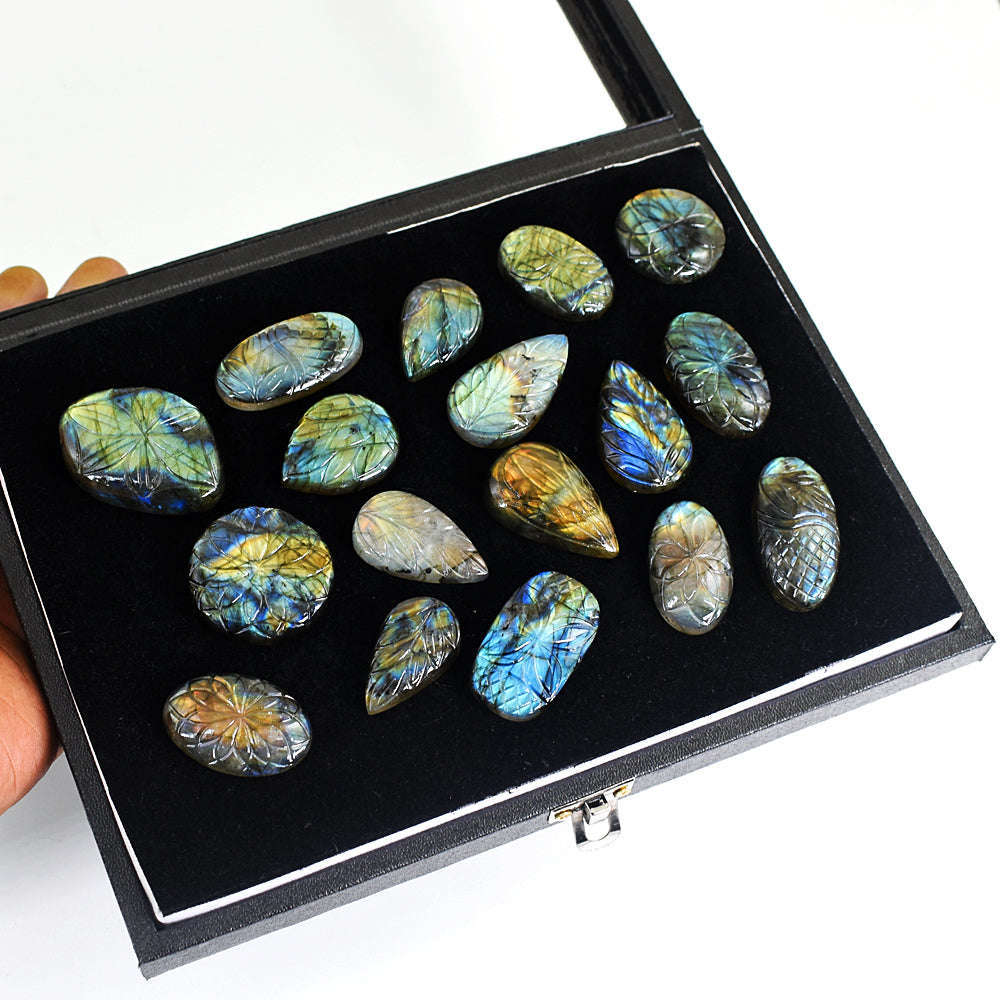 gemsmore:Exclusive Labradorite Untreated Gemstone Cabochon Lot