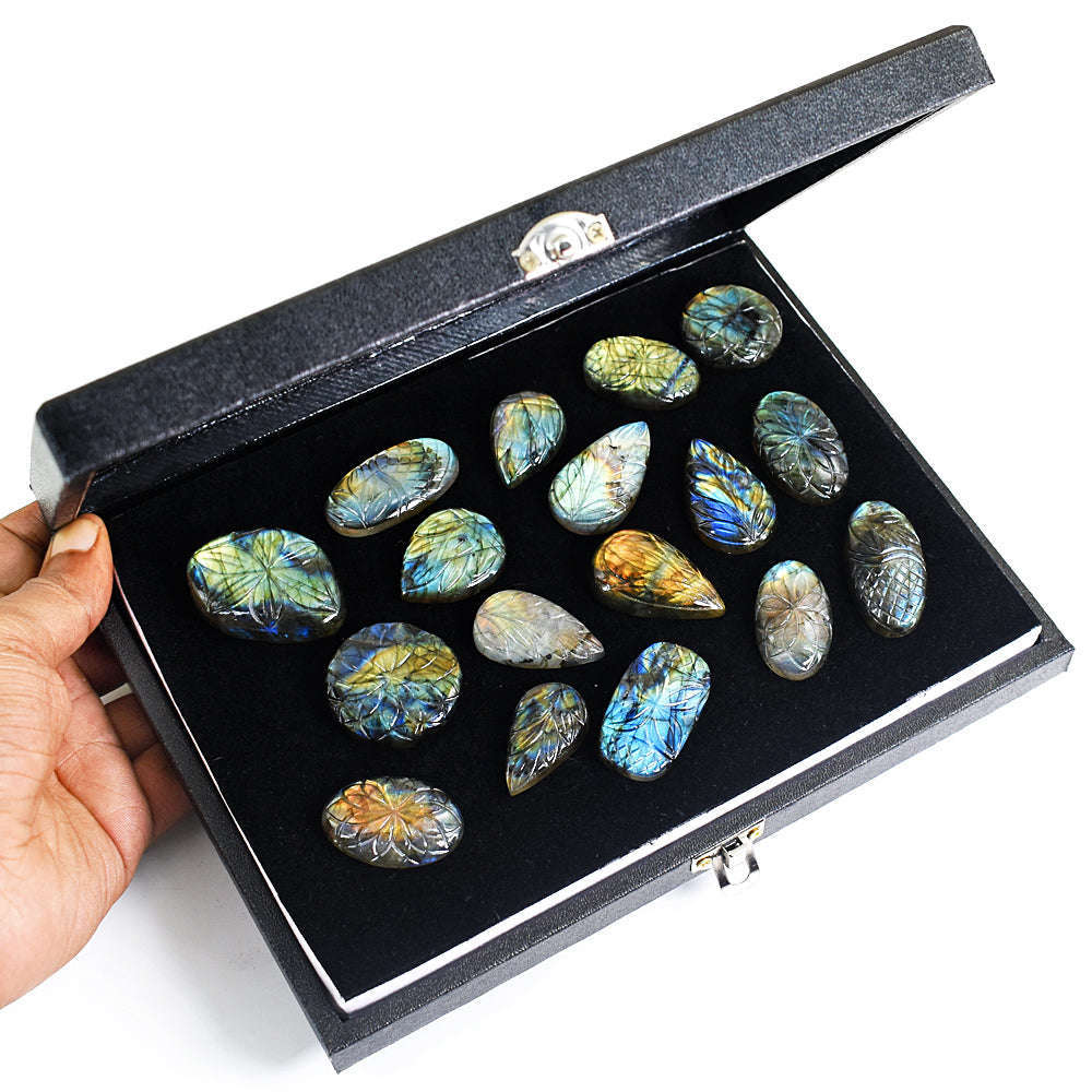 gemsmore:Exclusive Labradorite Untreated Gemstone Cabochon Lot