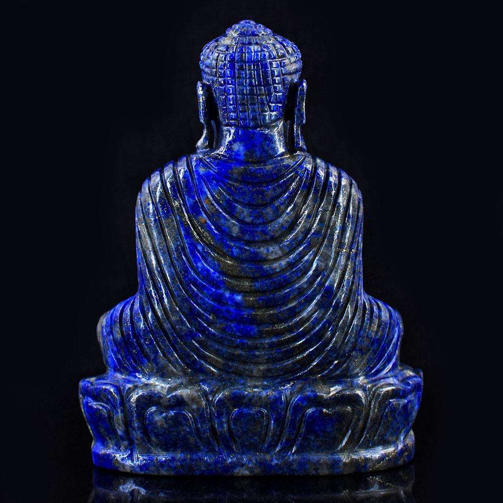 gemsmore:Exclusive Lapis Lazuli Hand Carved Genuine Crystal Gemstone Carving Lord Buddha