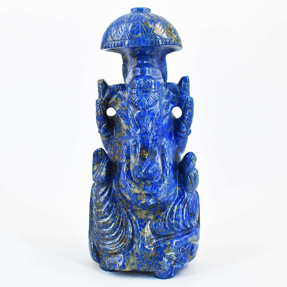 gemsmore:Exclusive Lapis Lazuli Hand Carved Genuine Crystal Gemstone Carving Lord Ganesha