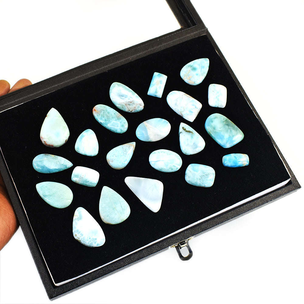 gemsmore:Exclusive Larimar  Untreated Gemstone Cabochon Lot