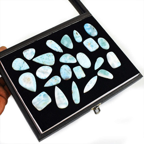 gemsmore:Exclusive Larimar  Untreated Gemstone Cabochon Lot