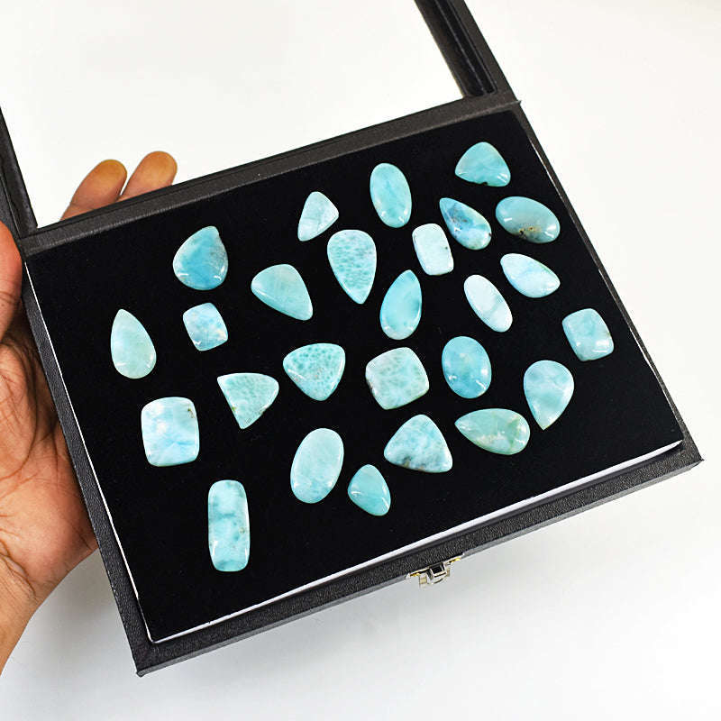 gemsmore:Exclusive Larimar Untreated Gemstone Cabochon Lot