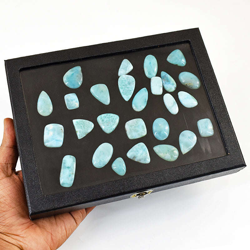 gemsmore:Exclusive Larimar Untreated Gemstone Cabochon Lot