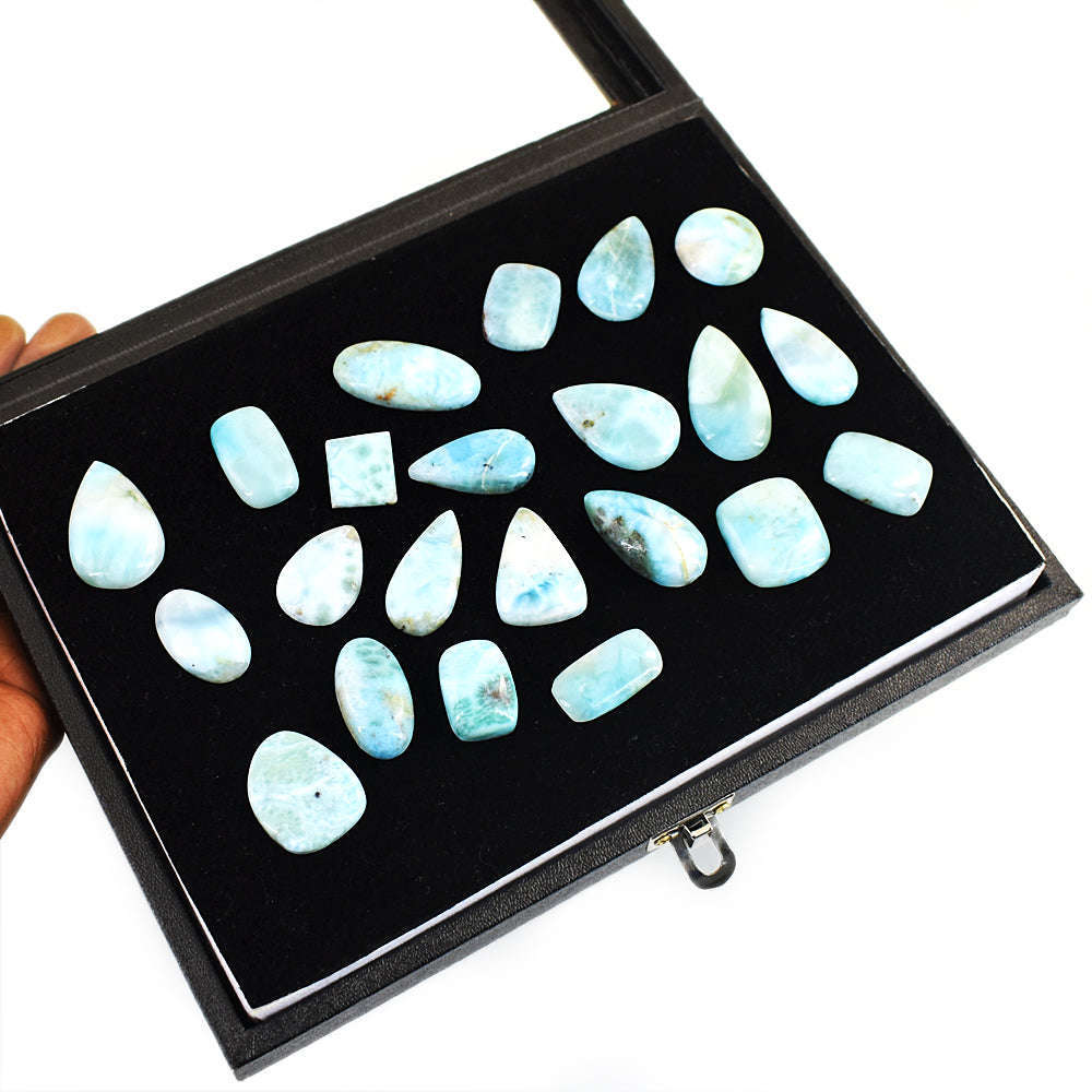 gemsmore:Exclusive Larimar Untreated Gemstone Cabochon Lot