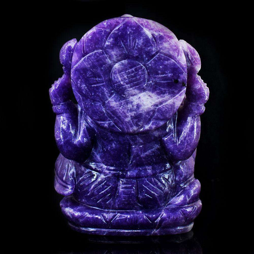 gemsmore:Exclusive Lepidolite Hand Carved Genuine Crystal Gemstone Carving Lord Ganesha