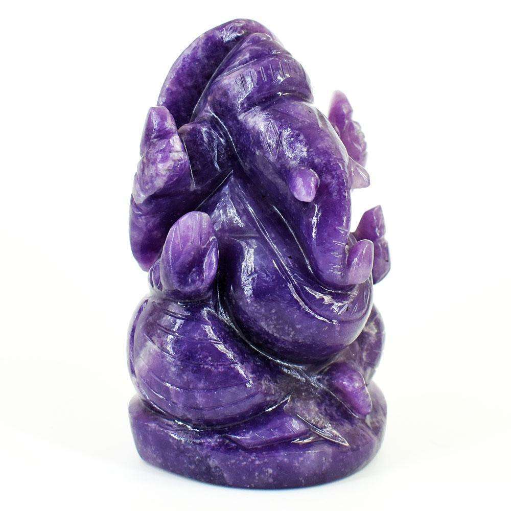 gemsmore:Exclusive Lepidolite Hand Carved Genuine Crystal Gemstone Carving Lord Ganesha