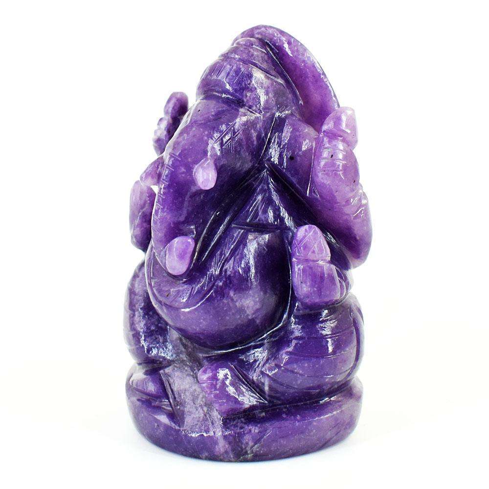 gemsmore:Exclusive Lepidolite Hand Carved Genuine Crystal Gemstone Carving Lord Ganesha