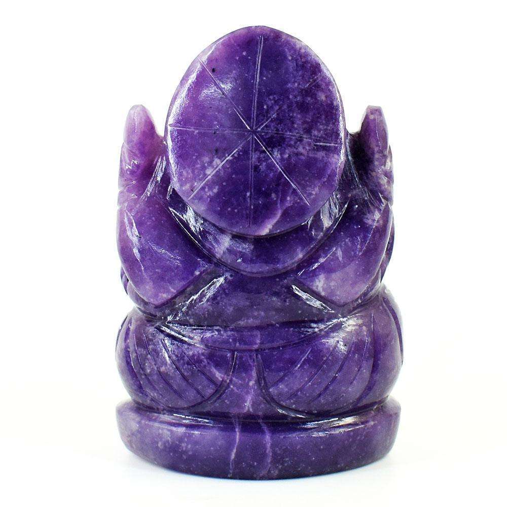 gemsmore:Exclusive Lepidolite Hand Carved Genuine Crystal Gemstone Carving Lord Ganesha