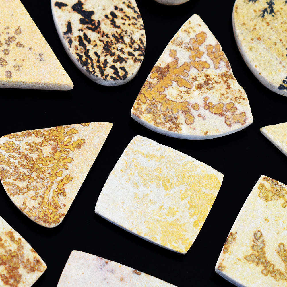 gemsmore:Exclusive Limestone Dendrite Untreated Gemstone Cabochon Lot
