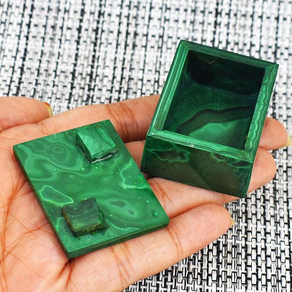 gemsmore:Exclusive Malachite Hand Carved Genuine Box